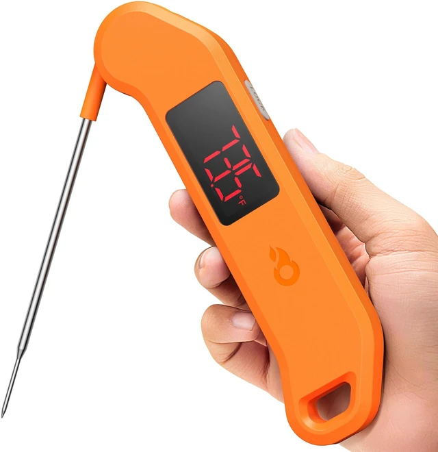 Main image of 1 Sec Professional Digital Meat Thermometer, ±0.5 Accuracy | NIST&NSF Certified, Auto-Rotating LED Display, Waterproof, Folding Food Thermometer for Restaurant, Grill & BBQ, Black