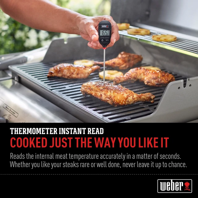 Alt view image 2 of 6 - InstantRead Thermometer Probe, Black/Silver | Fast Digital Grill & Kitchen Thermometer with 15Second Readout, Auto Shutoff & Fahrenheit/Celsius Options - Grill Accessory