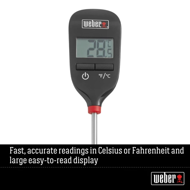 Alt view image 3 of 6 - InstantRead Thermometer Probe, Black/Silver | Fast Digital Grill & Kitchen Thermometer with 15Second Readout, Auto Shutoff & Fahrenheit/Celsius Options - Grill Accessory