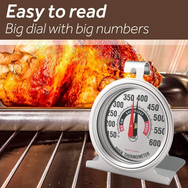Alt view image 4 of 6 - Large Dial Oven Thermometer for Gas & Electric Oven,Grill Cooking Safety Leave-in- NSF accurately Easy-to-Read Clearly Large Number Shows temperatures for Meat,Grilling or Cake Cooking Oven