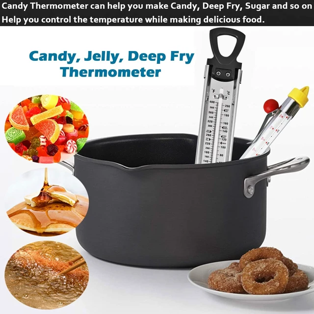 Alt view image 6 of 7 - Candy Thermometer with Pot Clip, Cooking Oil Thermometer for Frying | Stainless Steel Instant Read Candy Thermometer for Candy Making, Kitchen Thermometer for Candy, Jam, Syrup, and Deep Fry