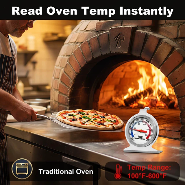 Alt view image 7 of 7 - Oven Thermometer for Gas & Electric Ovens, 100°F-600°F | Precision Mechanical Thermometer with Hanging Hook & Stand, Perfect Inside Oven Thermometer for Baking, Grilling, Air Fryers