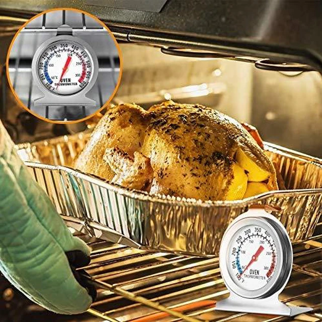 Alt view image 4 of 7 - in Oven Thermometer for Grill Smoker BBQ 50-300°C/100-600°F, Instant Read Precision Stainless Steel Electric/Gas Oven Thermometers, Analog Thermometer Gauge for Kitchen Cooking Baking