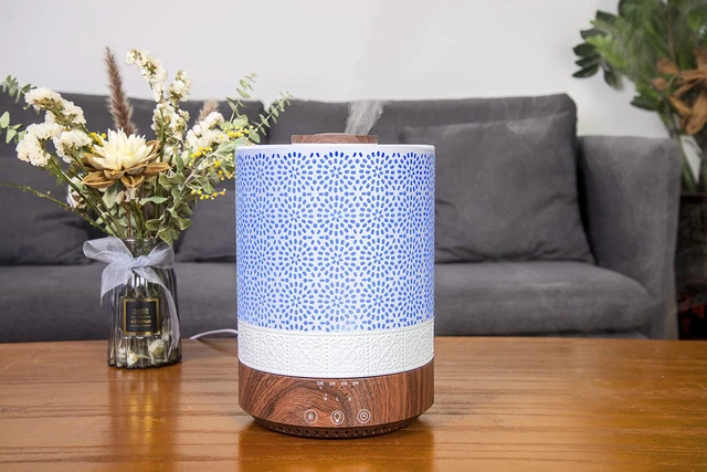 Alt view image 2 of 7 - 2500 ML Premium XL Large Essential Oil Diffuser Décor Dark Wood | Aroma Humidifier Diffuser Combo for Large Room, Long Run, LED Color Lights, High Mist,Timer, Night Mode, 2.5L Home Decor F004