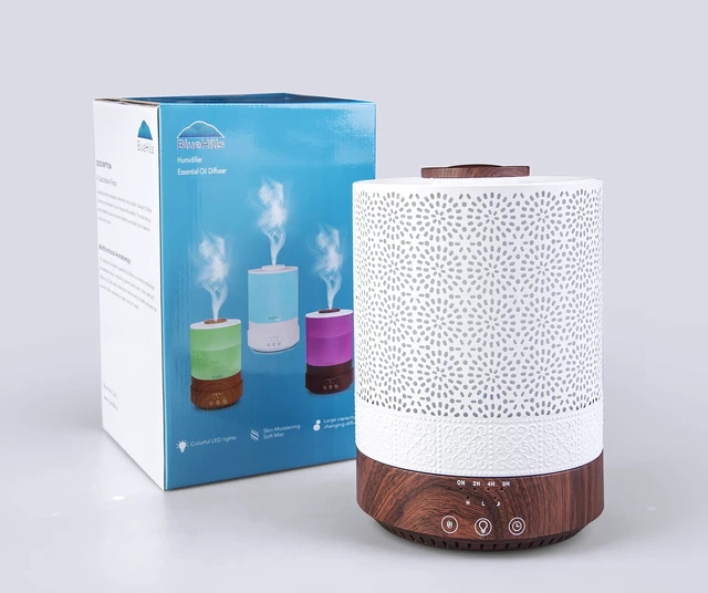 Alt view image 5 of 7 - 2500 ML Premium XL Large Essential Oil Diffuser Décor Dark Wood | Aroma Humidifier Diffuser Combo for Large Room, Long Run, LED Color Lights, High Mist,Timer, Night Mode, 2.5L Home Decor F004