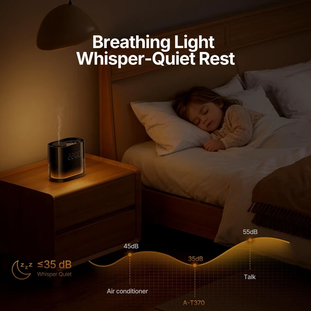 Alt view image 5 of 7 - Smart Waterless Essential Oil Diffuser with 4 HotelInspired Oils | Touch & App Control, Light, ClockMilitary Time & Schedule Corded Electric Air Scent Diffuser Starter Kit for Home Office
