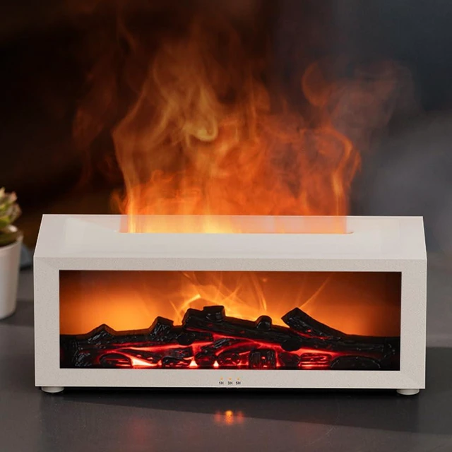 Main image of Essential Oil Diffuser, Fireplace Flame Oil Diffuser - Aromatherapy Aroma Humidifier, Upgrade 7 Colors Noiseless Remote Control - Perfect for Bedroom Home Office (150ml Fireplace Flame, White)