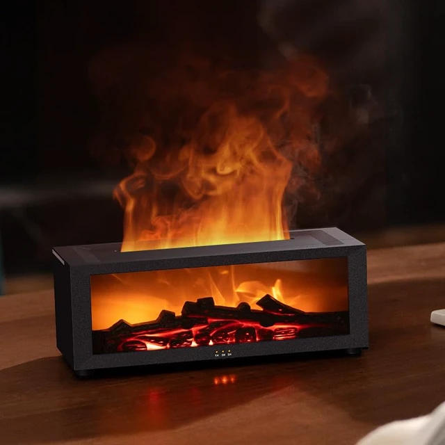 Alt view image 7 of 7 - Essential Oil Diffuser, Fireplace Flame Oil Diffuser - Aromatherapy Aroma Humidifier, Upgrade 7 Colors Noiseless Remote Control - Perfect for Bedroom Home Office (150ml Fireplace Flame, White)