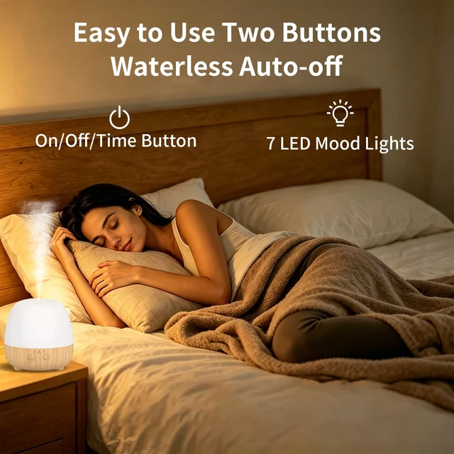 Alt view image 5 of 7 - 150ML Rechargeable Cordless Essential Oil Diffuser with Timer | Quiet aromatherapy diffuser with 2 mist modes, 7-color LED light and waterless auto shut-off for bedrooms and travel.