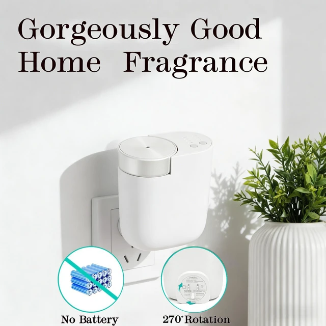 Alt view image 2 of 7 - Waterless Diffuser for Essential Oil, Plug in Wall Scent Diffuser for Home, Quiet Cold Air Aromatherapy Diffuser with 500 Sq Ft Coverage, Includes 2×30ml Hotel-Inspired Oils (White)