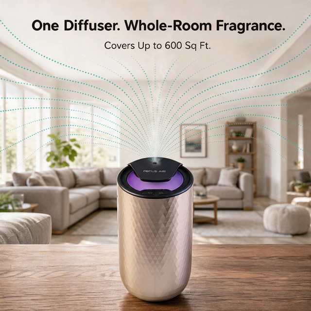 Alt view image 3 of 7 - Waterless Essential Oil Diffuser, Cordless Rechargeable, 600 Sq Ft | Battery Operated, Adjustable Intensity & Timer, Aromatherapy for Home, Car