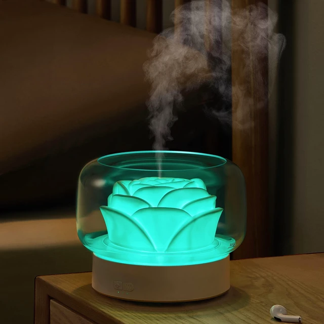 Main image of Diffusers for Essential Oils Large Room: 500ml Aromatherapy Diffuser for Home Bedroom - Big Capacity Running 24 Hours Waterless Auto Off with 7 Colors Lights - White