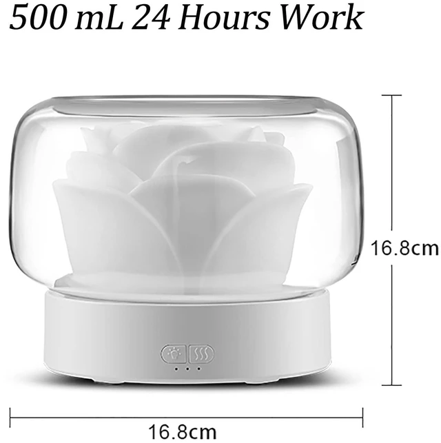 Alt view image 4 of 7 - Diffusers for Essential Oils Large Room: 500ml Aromatherapy Diffuser for Home Bedroom - Big Capacity Running 24 Hours Waterless Auto Off with 7 Colors Lights - White