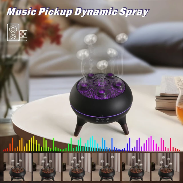 Alt view image 4 of 7 - Essential Oil Diffuser 250ML Dancing Jellyfish Aromatherapy Diffuser Humidifier with 7 Colors LED Lights,Remote Control,Plug in for Bedroom,Office (Black)