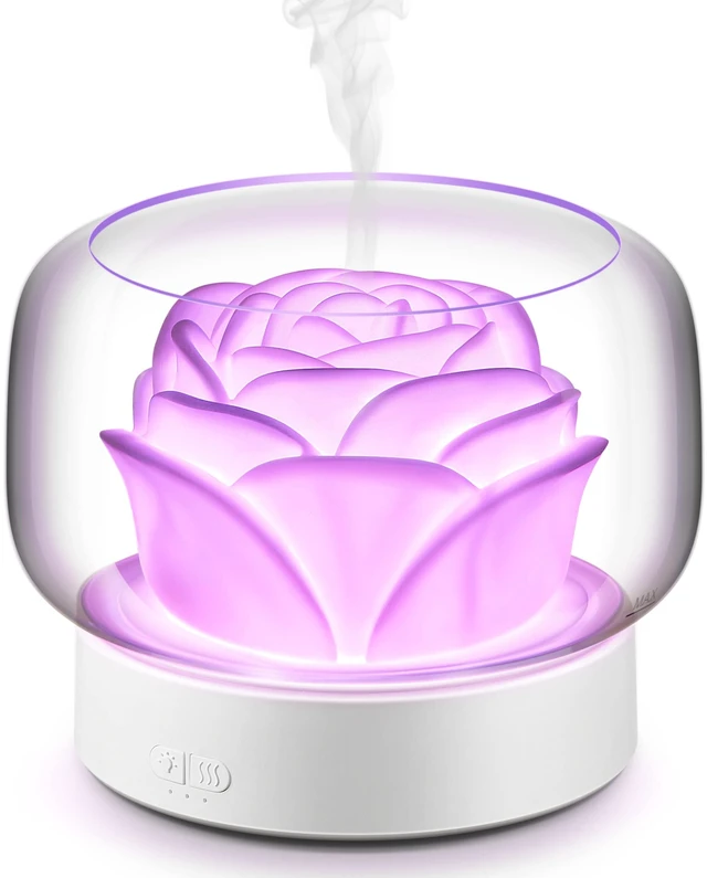 Alt view image 2 of 7 - Diffusers for Essential Oils Large Room: 500ml Aromatherapy Diffuser for Home Bedroom - Big Capacity Running 24 Hours Waterless Auto Off with 7 Colors Lights - White