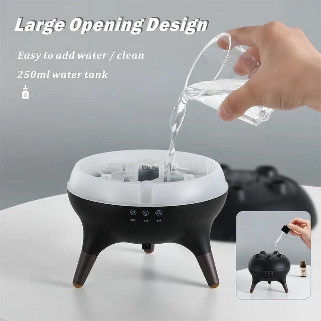 Alt view image 7 of 7 - Essential Oil Diffuser 250ML Dancing Jellyfish Aromatherapy Diffuser Humidifier with 7 Colors LED Lights,Remote Control,Plug in for Bedroom,Office (Black)