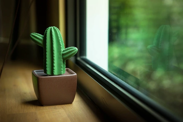 Alt view image 6 of 7 - Maxi Cactus, Non-Electric Ceramic Diffusers for Essential Oils and Aromatherapy Fragrance, White Ceramic Diffusers in Car or Desk Office Decor and Small Bathroom at Home, Brown Vase
