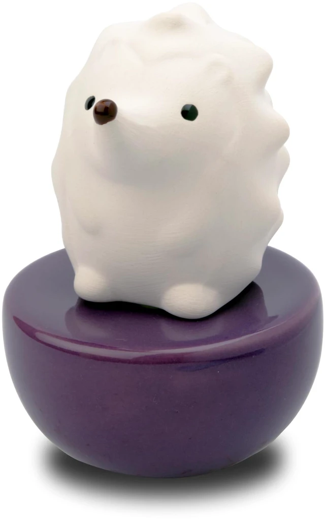 Main image of Spiky Hedgehog, Non-Electric Ceramic Diffusers for Essential Oils and Aromatherapy Fragrance, White Ceramic Diffusers in Car or Desk Office Decor and Small Bathroom at Home, Purple Vase