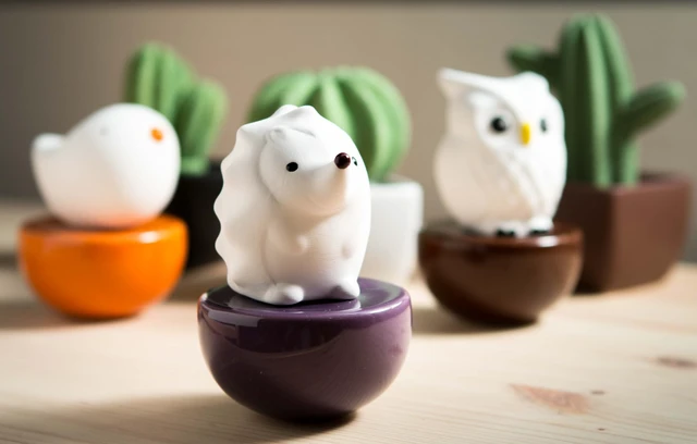 Alt view image 7 of 7 - Spiky Hedgehog, Non-Electric Ceramic Diffusers for Essential Oils and Aromatherapy Fragrance, White Ceramic Diffusers in Car or Desk Office Decor and Small Bathroom at Home, Purple Vase