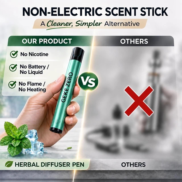 Alt view image 3 of 7 - Herbal Diffuser Pen 2 Pack, Mint Non-Electric Personal Aroma Stick | For Adult Daily Use, Portable for Desk Breaks, Travel, Home, Gym and On-the-Go, PCTG Tip, Stainless Steel Tube, 600 Uses