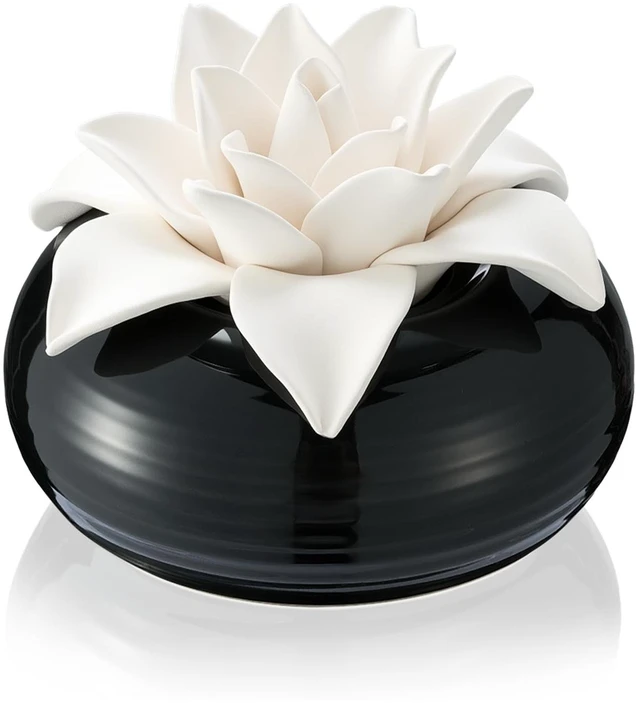 Main image of 1 Pcs Ceramic Essential Oil Diffuser, Non Electric,Magnolia | Decorative Floral Home Fragrance Decor, No Noise, Home & Office Tabletop Decor for Desk, Bathroom, Bedroom, Birthday, Wedding
