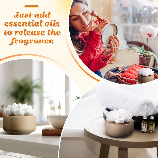 Alt view image 6 of 6 - 2 Pcs Ceramic Essential Oil Diffuser, Non Electric,Succulent | Decorative Floral Home Fragrance Decor, No Noise, Home & Office Tabletop Decor for Desk, Bathroom, Bedroom, Birthday, Wedding