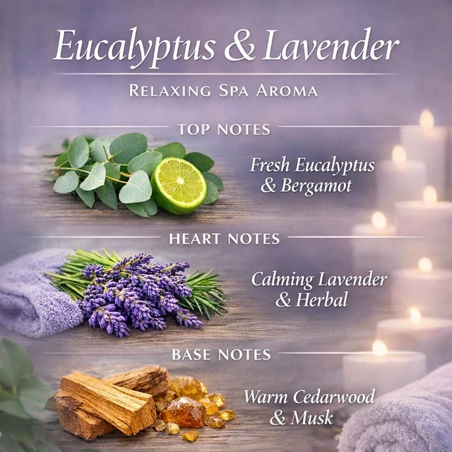 Alt view image 3 of 7 - Eucalyptus & Lavender Reed Diffuser, 3.34 Fl Oz | Calming Scent; Long-lasting for 12 Weeks for Bedroom, Bathroom, Living Room or Office; Gift-ready, Shelf Decor