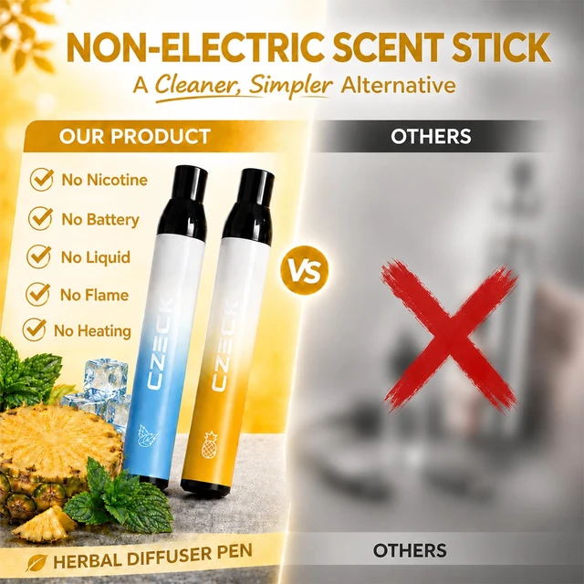 Alt view image 3 of 7 - Herbal Diffuser Pen 2 Pack, Mint & Pineapple Non-Electric Aroma Stick | For Adult Daily Use, Portable for Desk Breaks, Travel, Home, Gym and On-the-Go, PCTG Tip, Stainless Steel Tube, 600 Uses