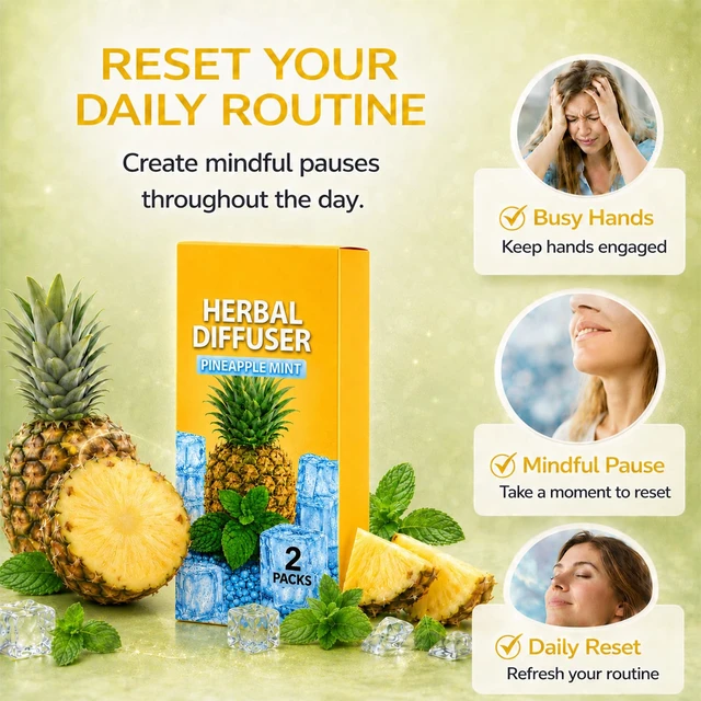 Alt view image 5 of 7 - Herbal Diffuser Pen 2 Pack, Mint & Pineapple Non-Electric Aroma Stick | For Adult Daily Use, Portable for Desk Breaks, Travel, Home, Gym and On-the-Go, PCTG Tip, Stainless Steel Tube, 600 Uses