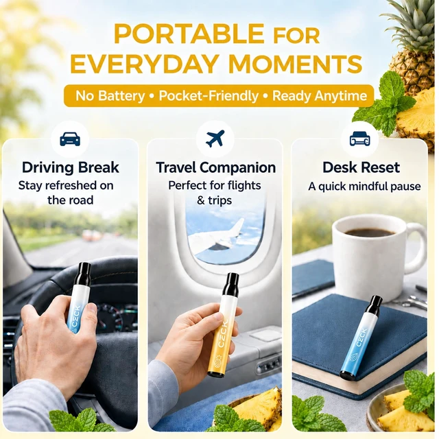 Alt view image 6 of 7 - Herbal Diffuser Pen 2 Pack, Mint & Pineapple Non-Electric Aroma Stick | For Adult Daily Use, Portable for Desk Breaks, Travel, Home, Gym and On-the-Go, PCTG Tip, Stainless Steel Tube, 600 Uses