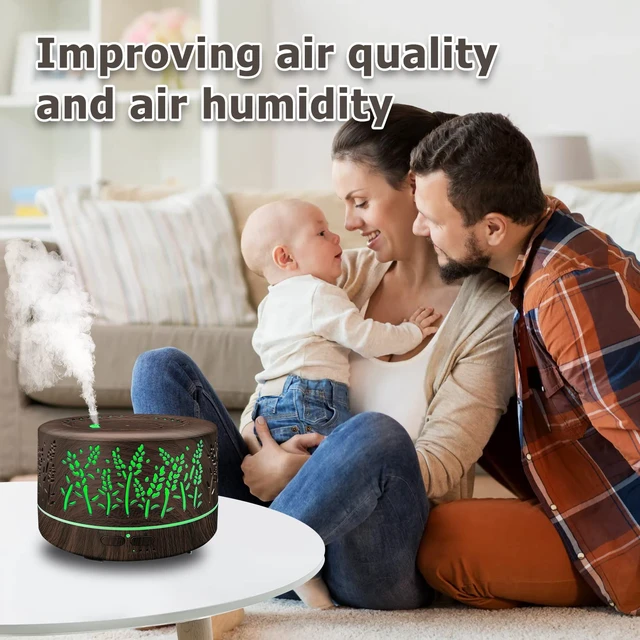 Alt view image 6 of 7 - Diffusers for Essential Oils Large Room 600ml,Essential Oil Diffusers for Home with R/C,Cool Mist Humidifier,7 Colors Lights & 3 Mist Mode Waterless Auto Off for Office