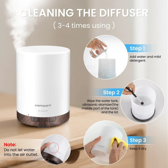 Alt view image 5 of 7 - 300mL Essential Oil Diffuser Ultrasonic Aromatherapy Diffuser | Enjoy Ultrasonic Mist, Auto-off Protection, 7-Color Night Light & Timer Options for Comfortable Daily Aromatherapy