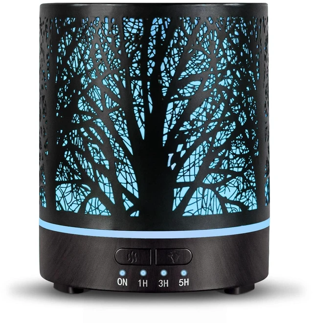Main image of Essential Oil Diffuser for Home Fragrance & Aromatherapy | 300ml Metal Ultrasonic Cool Mist Diffuser,7 Night Lights, Waterless Auto-Off, Quiet Diffuser for Bedroom, Gifts for Women