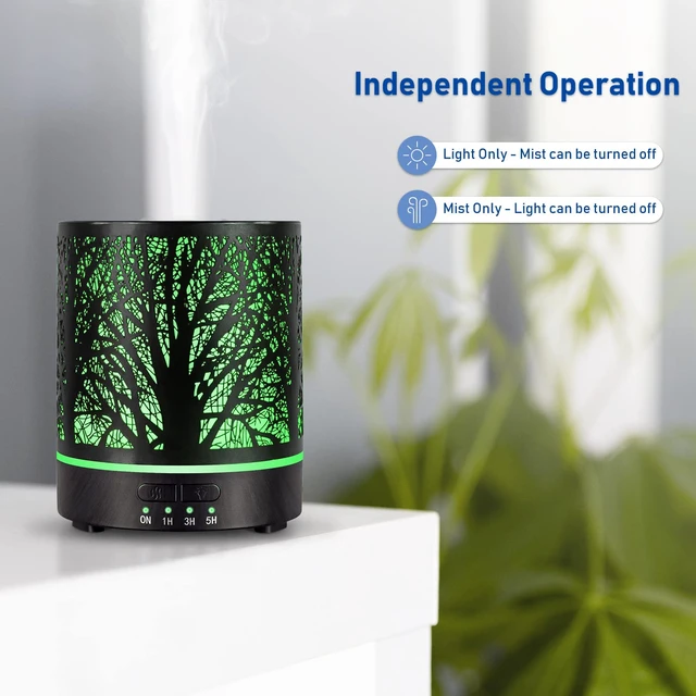 Alt view image 4 of 6 - Essential Oil Diffuser for Home Fragrance & Aromatherapy | 300ml Metal Ultrasonic Cool Mist Diffuser,7 Night Lights, Waterless Auto-Off, Quiet Diffuser for Bedroom, Gifts for Women