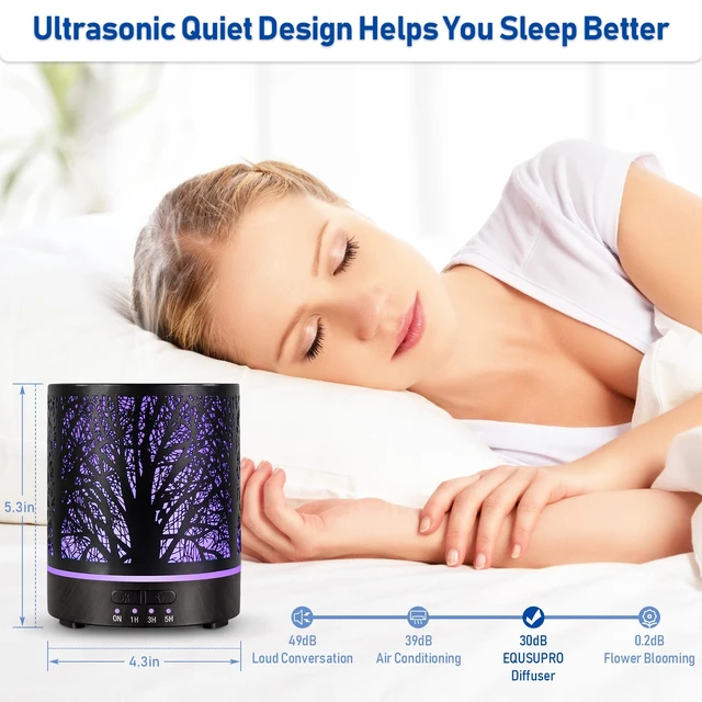 Alt view image 6 of 6 - Essential Oil Diffuser for Home Fragrance & Aromatherapy | 300ml Metal Ultrasonic Cool Mist Diffuser,7 Night Lights, Waterless Auto-Off, Quiet Diffuser for Bedroom, Gifts for Women