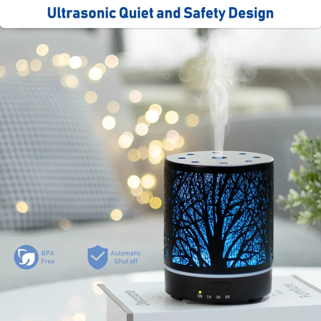 Alt view image 3 of 6 - Essential Oil Diffuser for Home Fragrance & Aromatherapy | 300ml Metal Ultrasonic Cool Mist Diffuser,7 Night Lights, Waterless Auto-Off, Quiet Diffuser for Bedroom, Gifts for Women