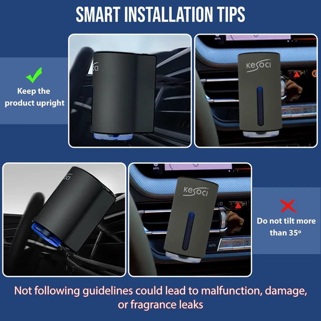 Alt view image 6 of 7 - Smart Car Air Freshener: Revolutionary Smart Car Diffuser Vent Clip with 3 Exclusive 10 ml Fragrances (3 x Cologne)