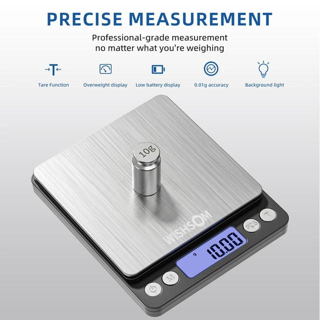 Alt view image 6 of 7 - Professional Jewelry Scale, 500g x 0.01g High Precision Digital Gold Scale, Portable Precious Metal Gram Scale for Jewelers, Pawn Shops, Coin Dealers, Gold & Silver Weighing