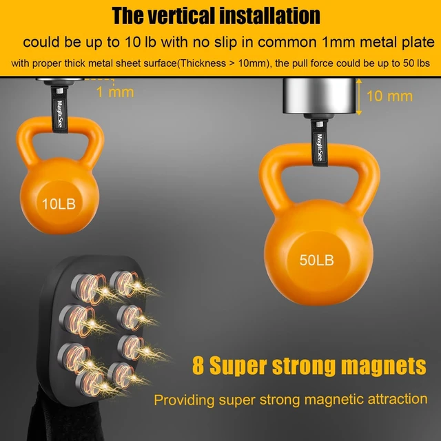 Alt view image 2 of 6 - Updated 4 Pack Heavy Duty Magnetic Hook Straps for Extention Cords, Powerful Cruise Garage Storage Hook Ties for Hanging Cables, Garden Hoses Ropes, Workshop Tool Box Magnet Organize Hangers for Tools