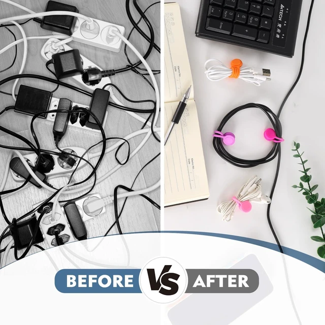 Alt view image 4 of 7 - 10 Pcs Reusable Magnetic Cable Ties, 4.3 Inch Magnetic Cord Organizer, Silicone Cord Ties with Strong Magnet for Office, School, Home, Book Markers, Fridge Magnets