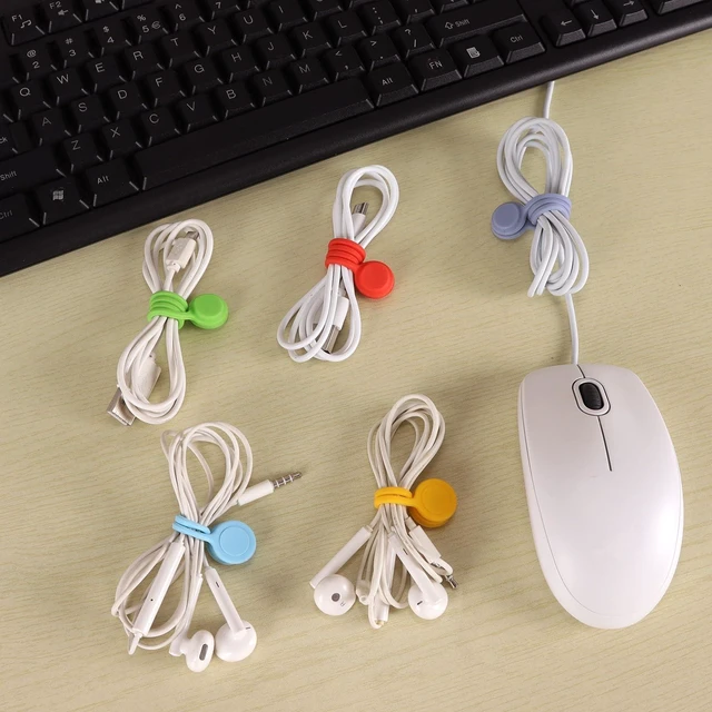 Alt view image 7 of 7 - 10 Pcs Reusable Magnetic Cable Ties, 4.3 Inch Magnetic Cord Organizer, Silicone Cord Ties with Strong Magnet for Office, School, Home, Book Markers, Fridge Magnets