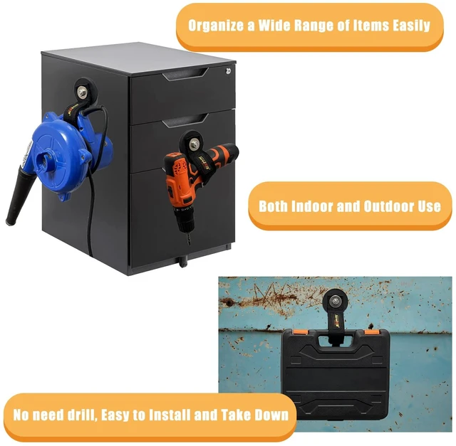 Alt view image 7 of 7 - Heavy Duty Magnetic Hook, Magnetic Tool Holder, Magnetic Garage Hooks, Extension Cord Strap for Cable, Rope, Wire Storage in Garage,Workshop,RV,Pick-up(Dia.2.59" Magnet * 4Pcs)