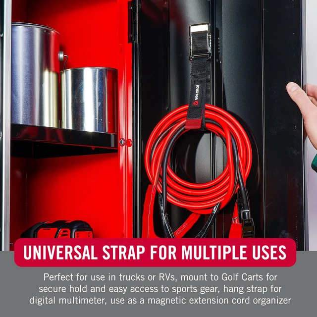 Alt view image 7 of 7 - Magnetic Storage Strap, Holds 15lbs, Large 24 in x 1 in | Magnetic Hooks with Straps, Gifts for Men, Reusable Cord, Hose & Tool Organizer for Metal Surfaces in Garage, Workshop, RV