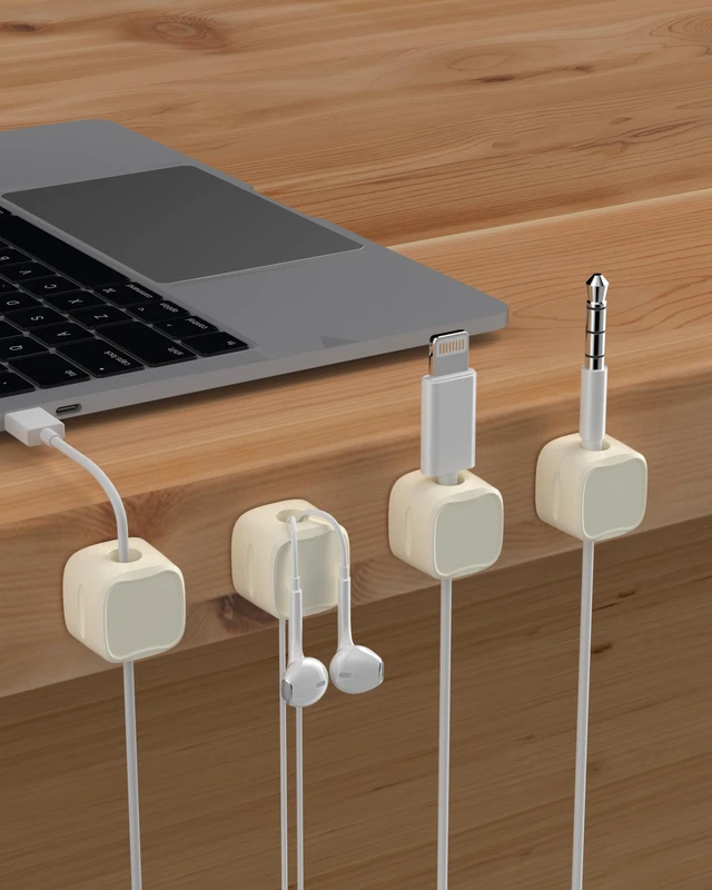 Alt view image 2 of 6 - Magnetic Cable Clips, Adjustable Cord Holder Management, Adhesive Wire Keeper Organizer for Home Office Desk Phone PC Car Wall Desktop Nightstand Appliance (9-Pack Beige)