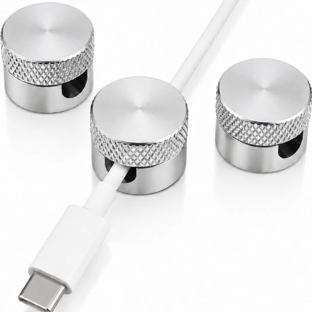 Main image of 3PCS Premium Cord Holder for Nightstand, Computer Cord Organizer for Desk, Appliance Cord Organizers, Stick-On Cable Clip for Charger, Laptop, USB, Headphones, Wire Management Set, Silver
