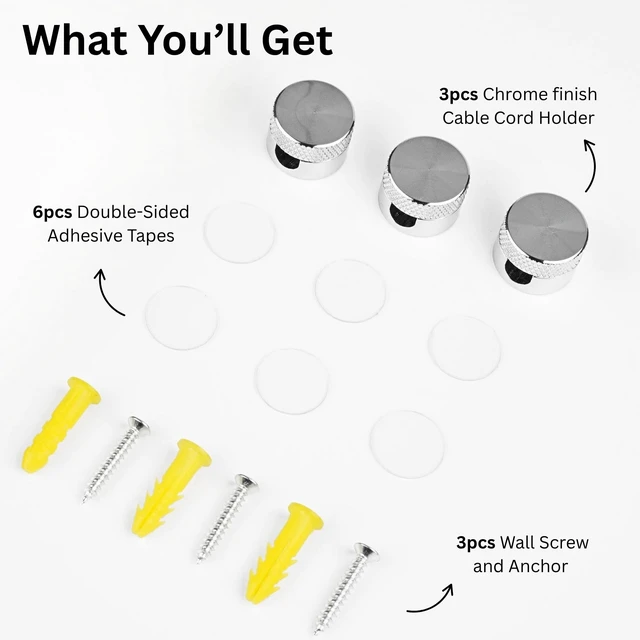 Alt view image 3 of 7 - 3PCS Premium Cord Holder for Nightstand, Computer Cord Organizer for Desk, Appliance Cord Organizers, Stick-On Cable Clip for Charger, Laptop, USB, Headphones, Wire Management Set, Silver