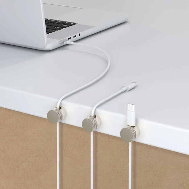 Alt view image 5 of 7 - 3PCS Premium Cord Holder for Nightstand, Computer Cord Organizer for Desk, Appliance Cord Organizers, Stick-On Cable Clip for Charger, Laptop, USB, Headphones, Wire Management Set, Silver