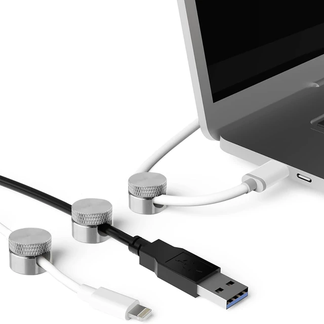 Alt view image 4 of 7 - 3PCS Premium Cord Holder for Nightstand, Computer Cord Organizer for Desk, Appliance Cord Organizers, Stick-On Cable Clip for Charger, Laptop, USB, Headphones, Wire Management Set, Silver