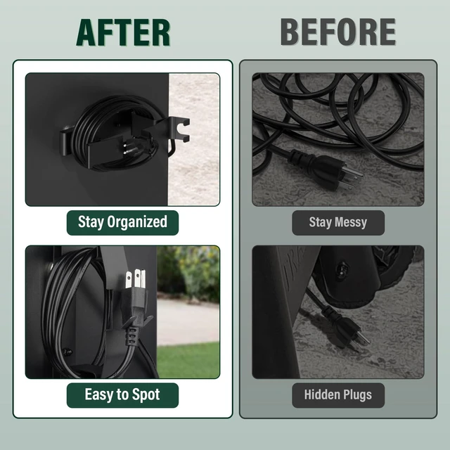 Alt view image 4 of 7 - Magnetic Power Cord Organizer, All-Metal Cable Holder | Strong Magnetic, Built-in Hook, For Traeger, Pit Boss, Z Grill BBQ Wood Pellet Smoker Grills, Indoor/Outdoor
