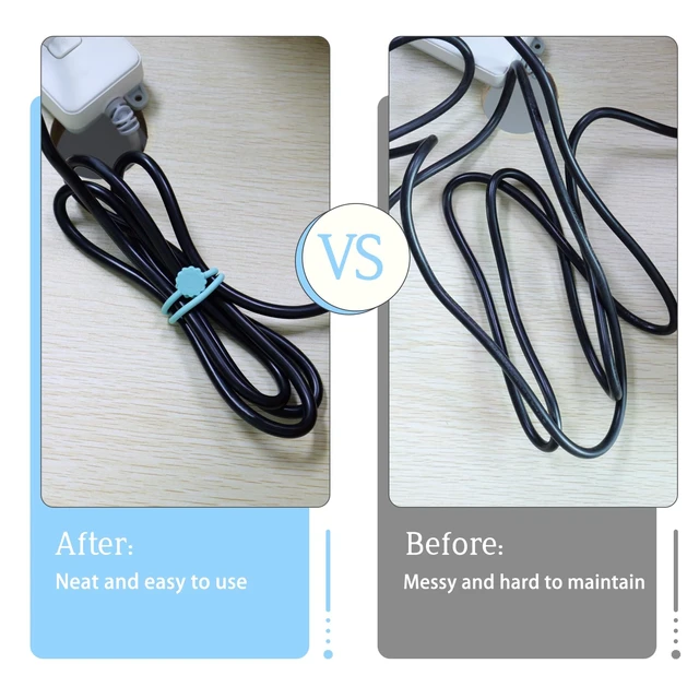 Alt view image 3 of 6 - Silicone Magnetic Cable Ties, Reusable Phone Cord Organizer | For Headphone Cables, Charging Cable Organizer, Book Markers, Hanging Stuff or Just for fun